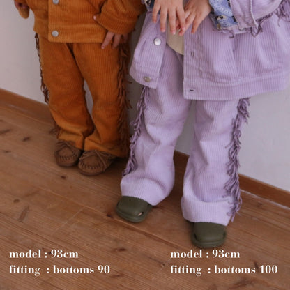 CORDUROY FRINGE FLARE PANTS