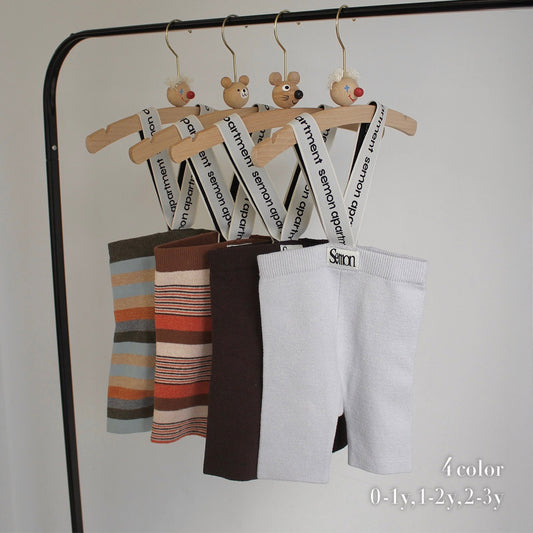 Logo suspender shorts