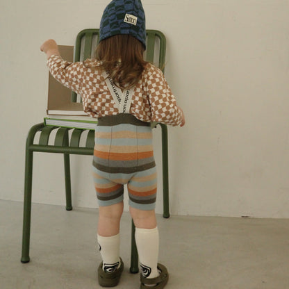 Logo suspender shorts