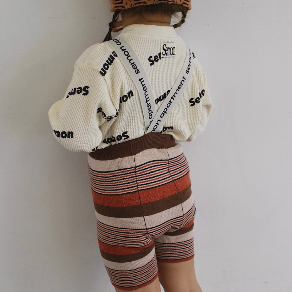 Logo suspender shorts