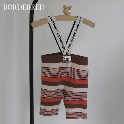 Logo suspender shorts