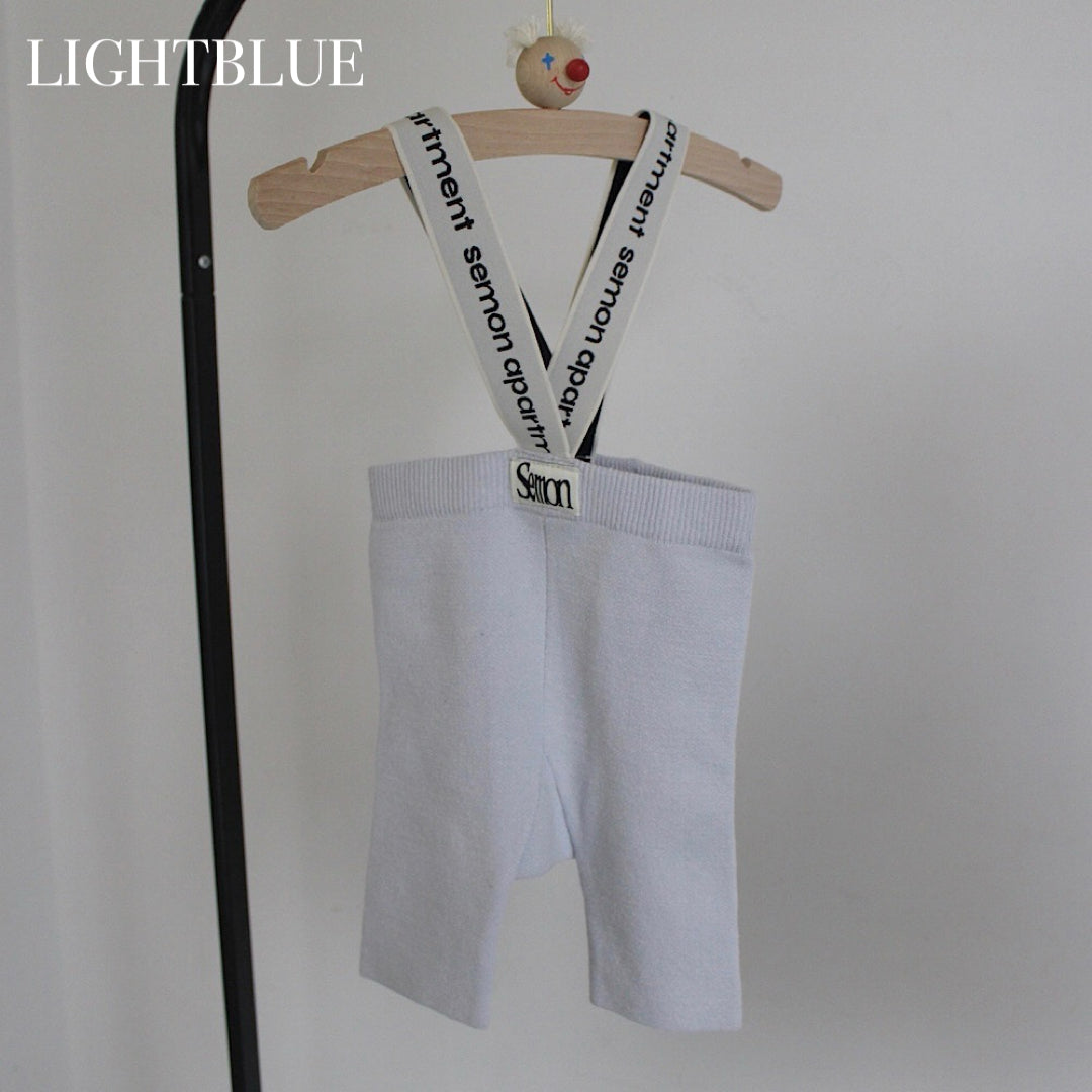 Logo suspender shorts