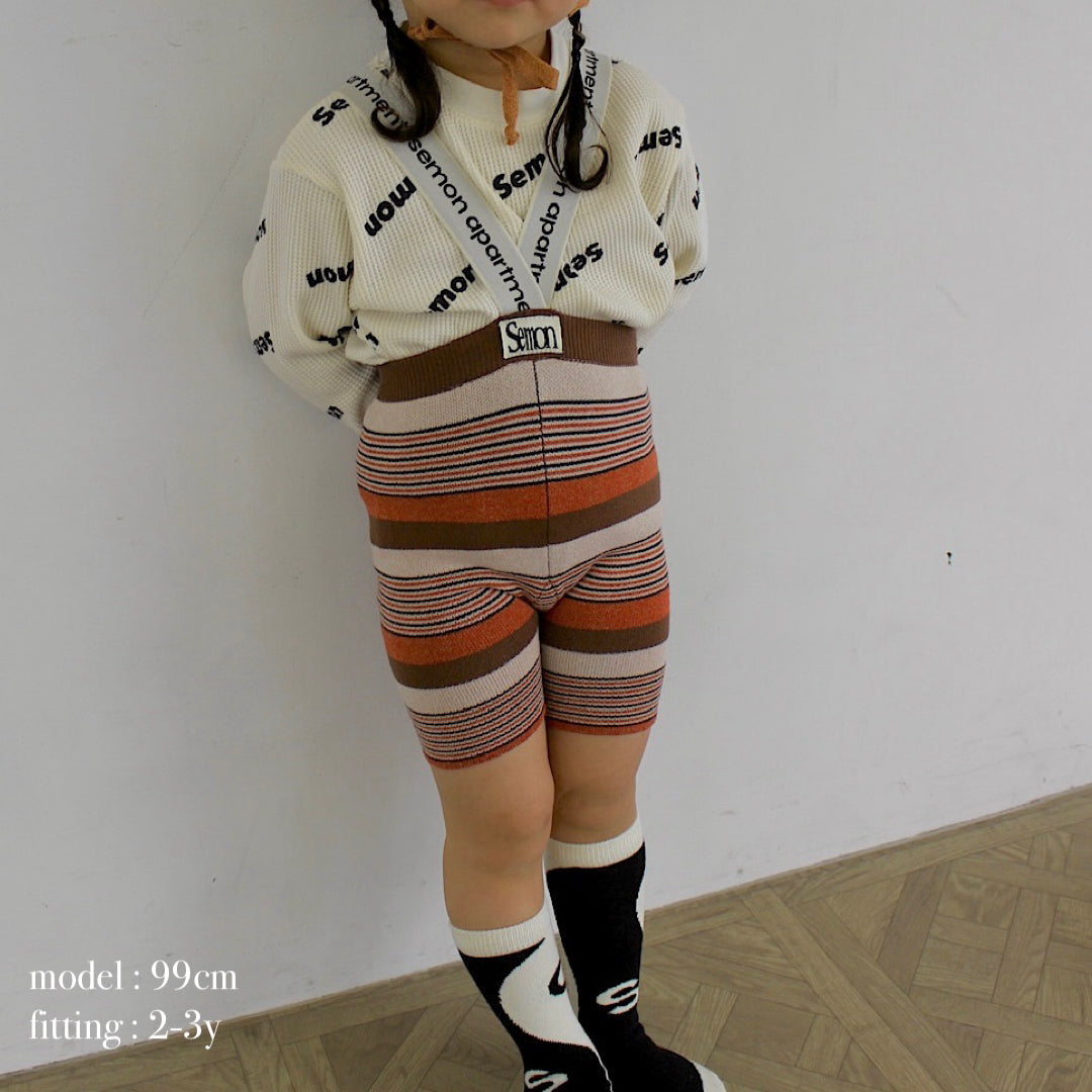 Logo suspender shorts