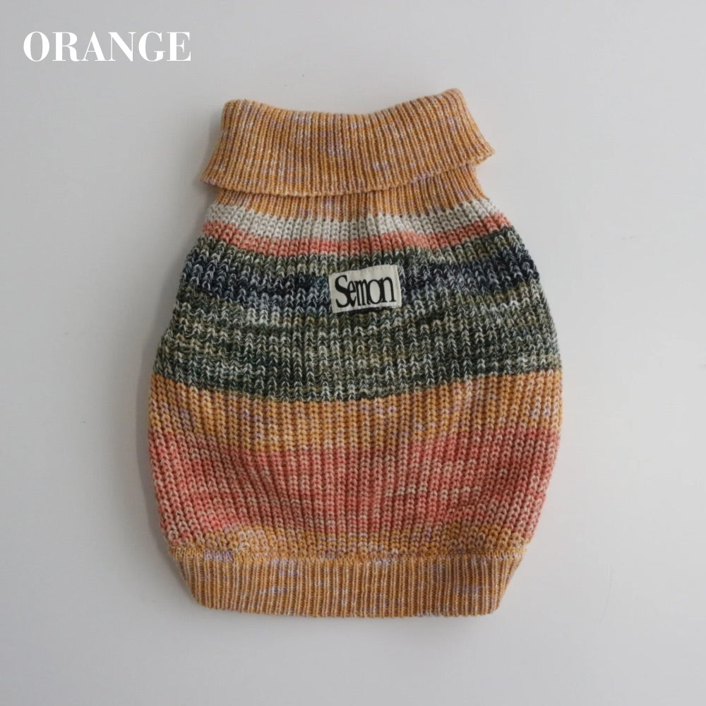 MIXED BORDER KNIT DOG WEAR