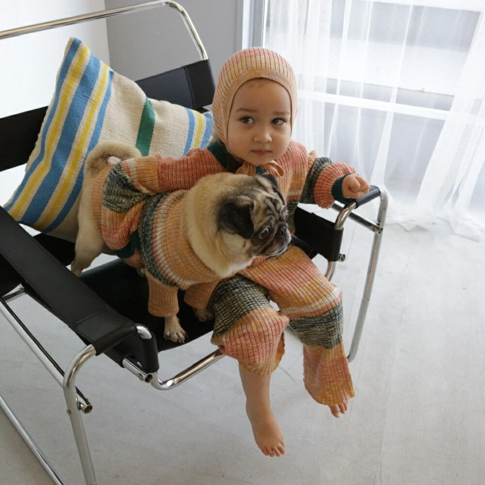 MIXED BORDER KNIT DOG WEAR