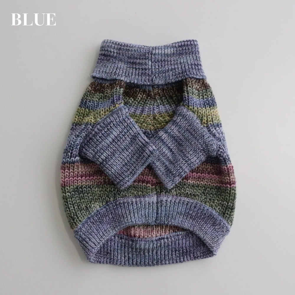 MIXED BORDER KNIT DOG WEAR