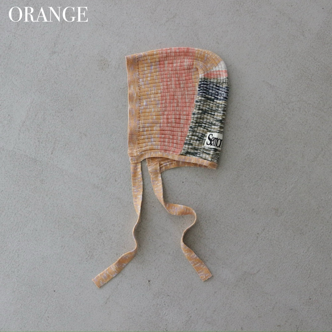 MIXED BORDER KNIT BONNET