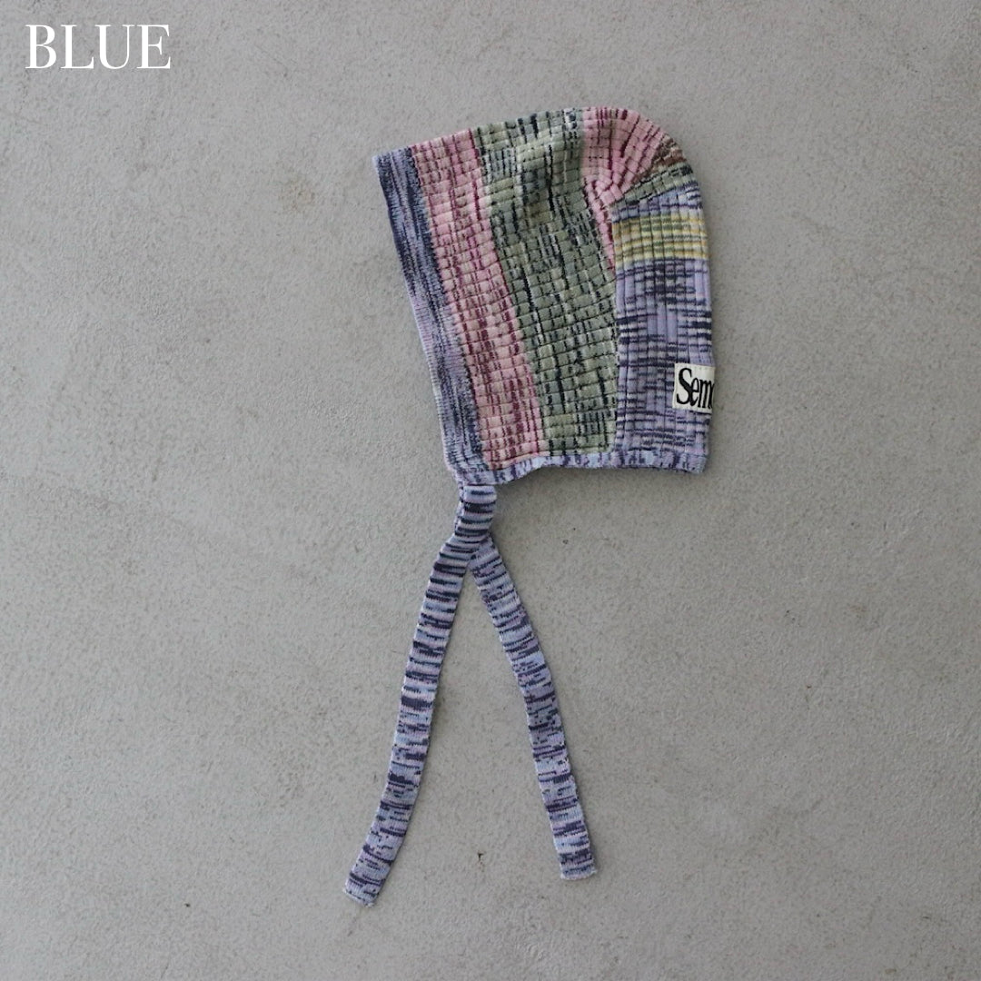 MIXED BORDER KNIT BONNET