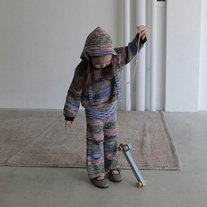 MIXED BORDER KNIT BONNET