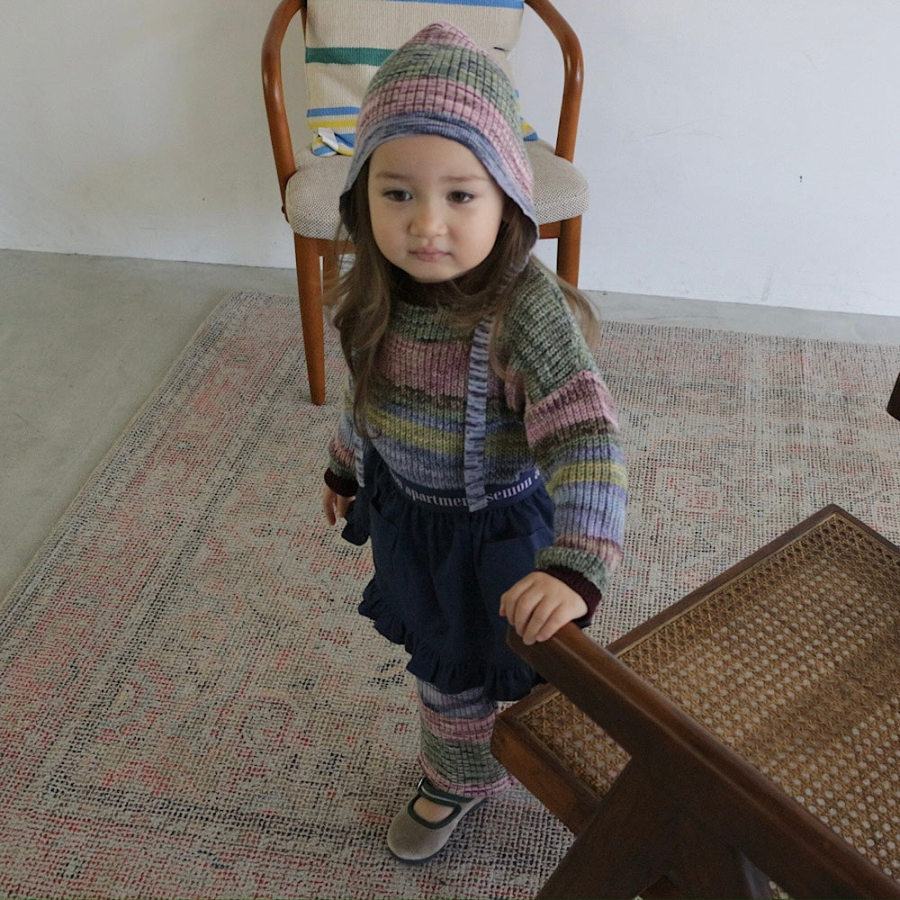 MIXED BORDER KNIT BONNET