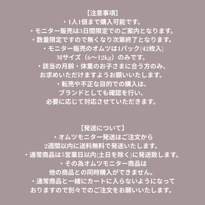 2週間以内のお届け【MONITOR】NAPPY＆WET WIPES