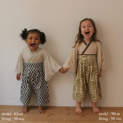 【ご注文から2週間以内でお届け】PATTERN HAKAMA ROMPERS