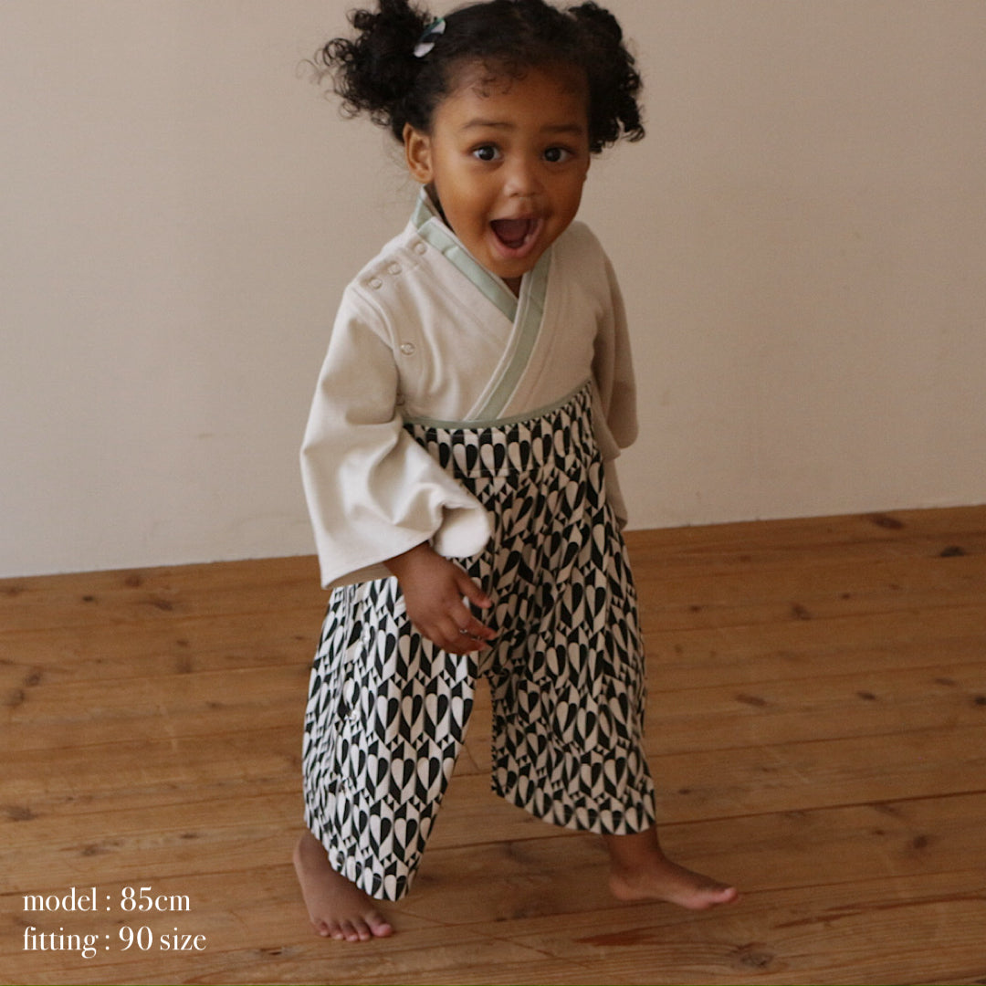 【ご注文から2週間以内でお届け】PATTERN HAKAMA ROMPERS
