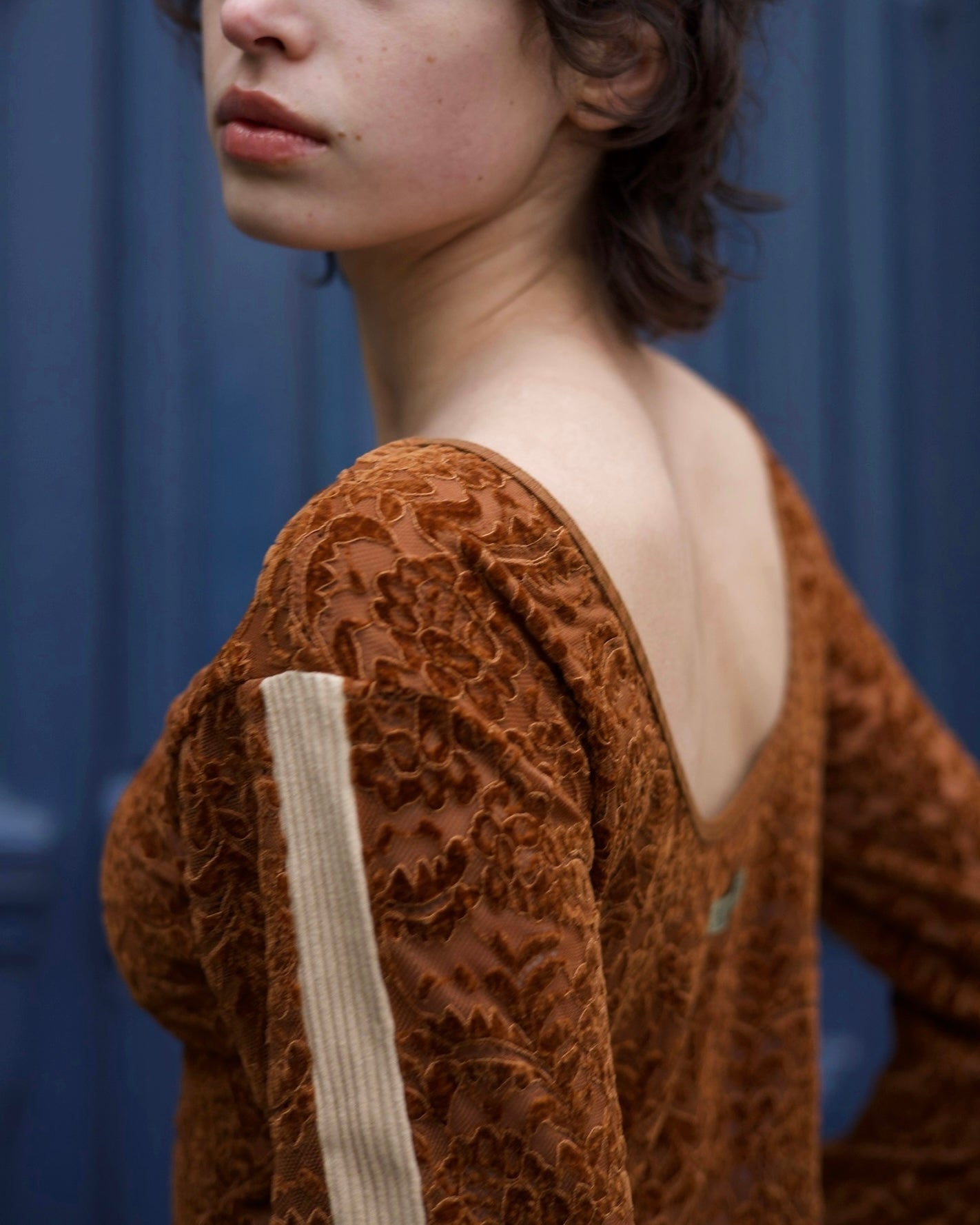 Velour Lace Bodysuit Top