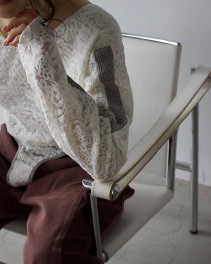 Velour Lace Bodysuit Top