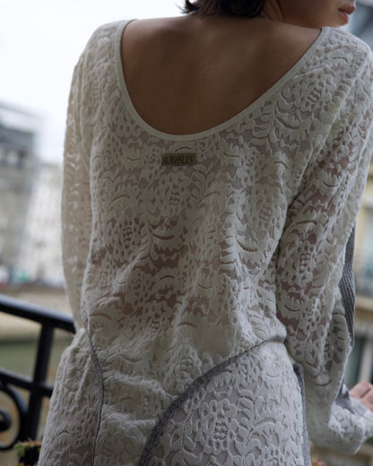 Velour Lace Bodysuit Top