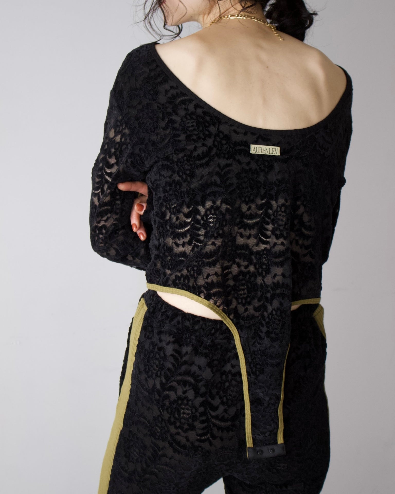 Velour Lace Bodysuit Top