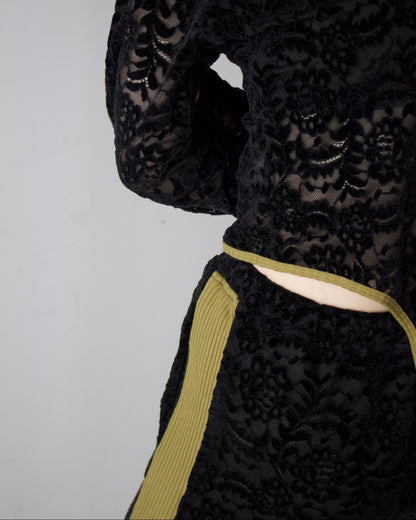 Velour Lace Bodysuit Top