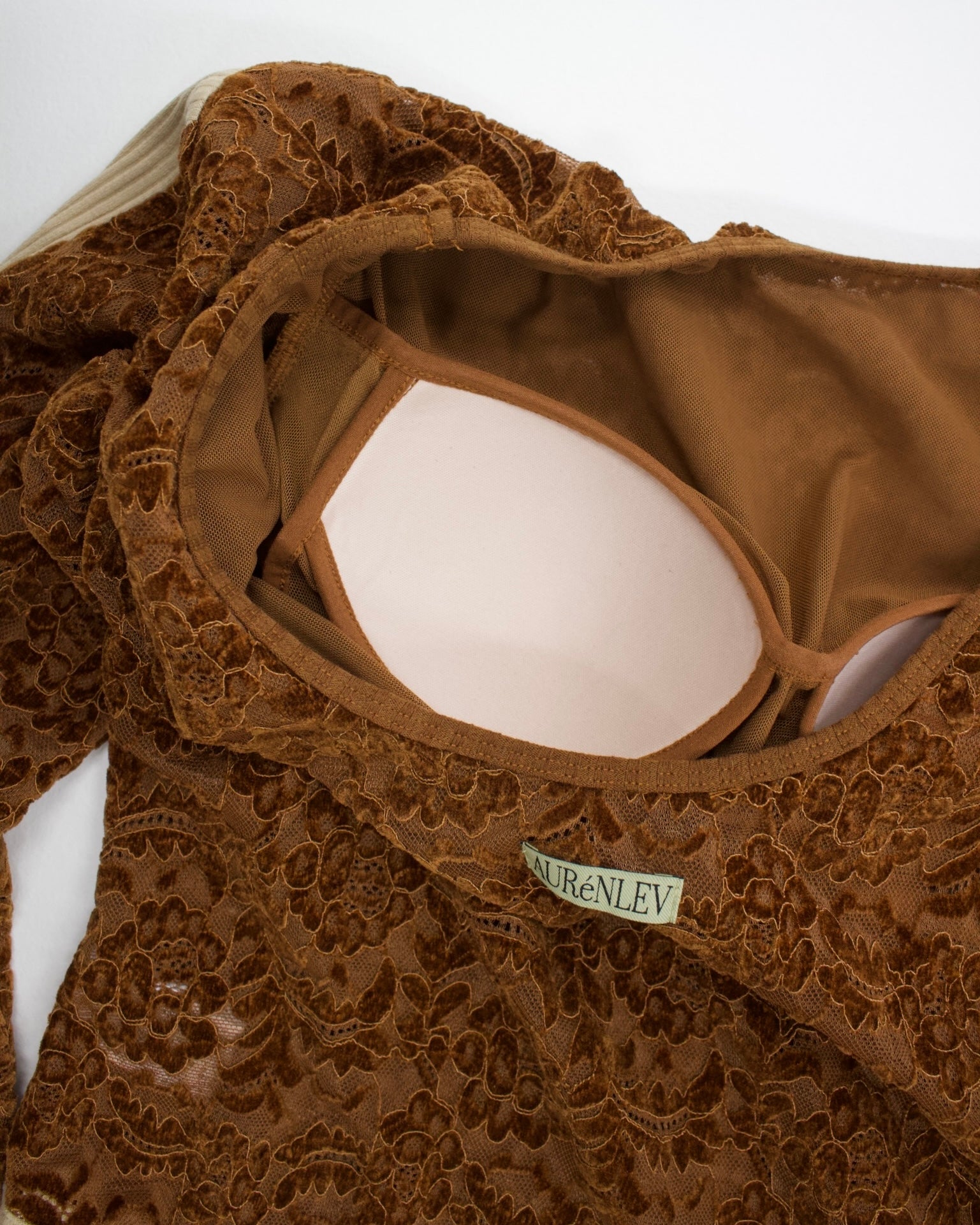 Velour Lace Bodysuit Top