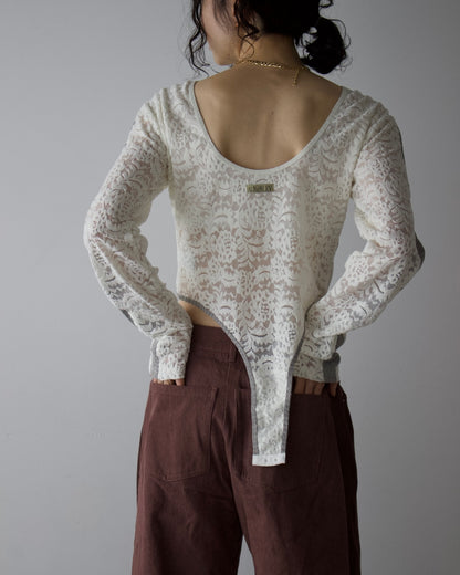 Velour Lace Bodysuit Top