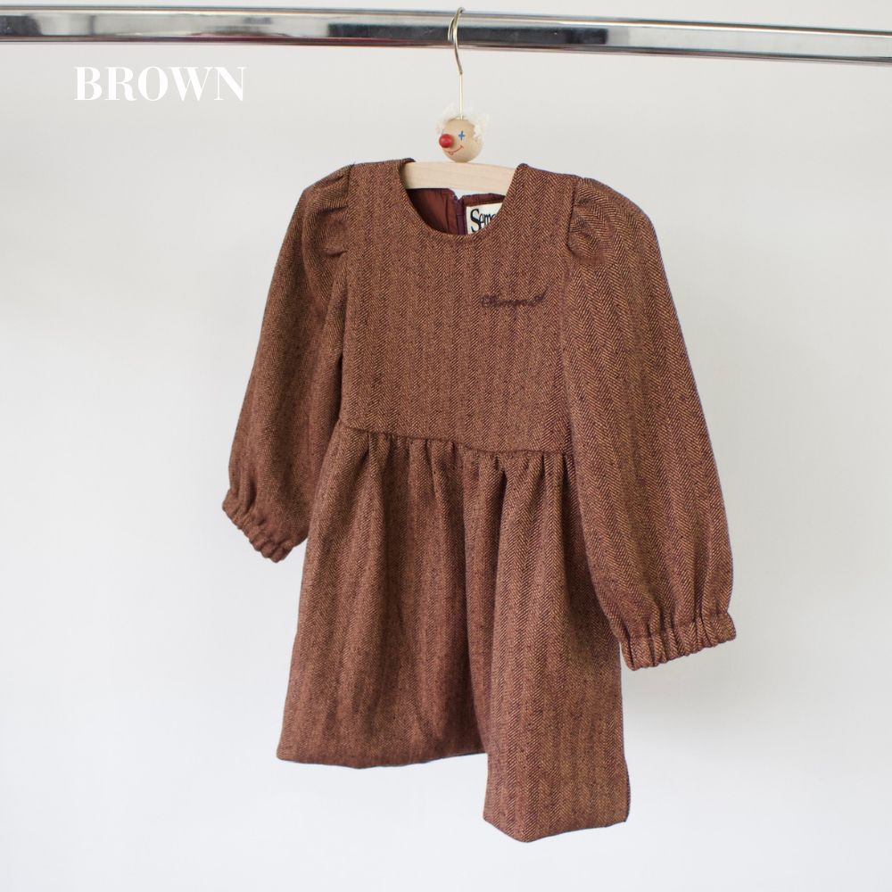 HERRINGDONE TWEED DRESS