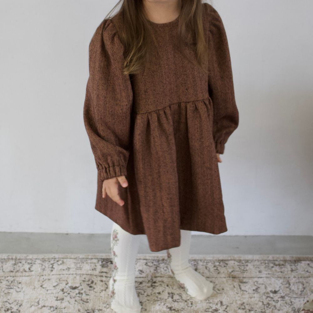 HERRINGDONE TWEED DRESS