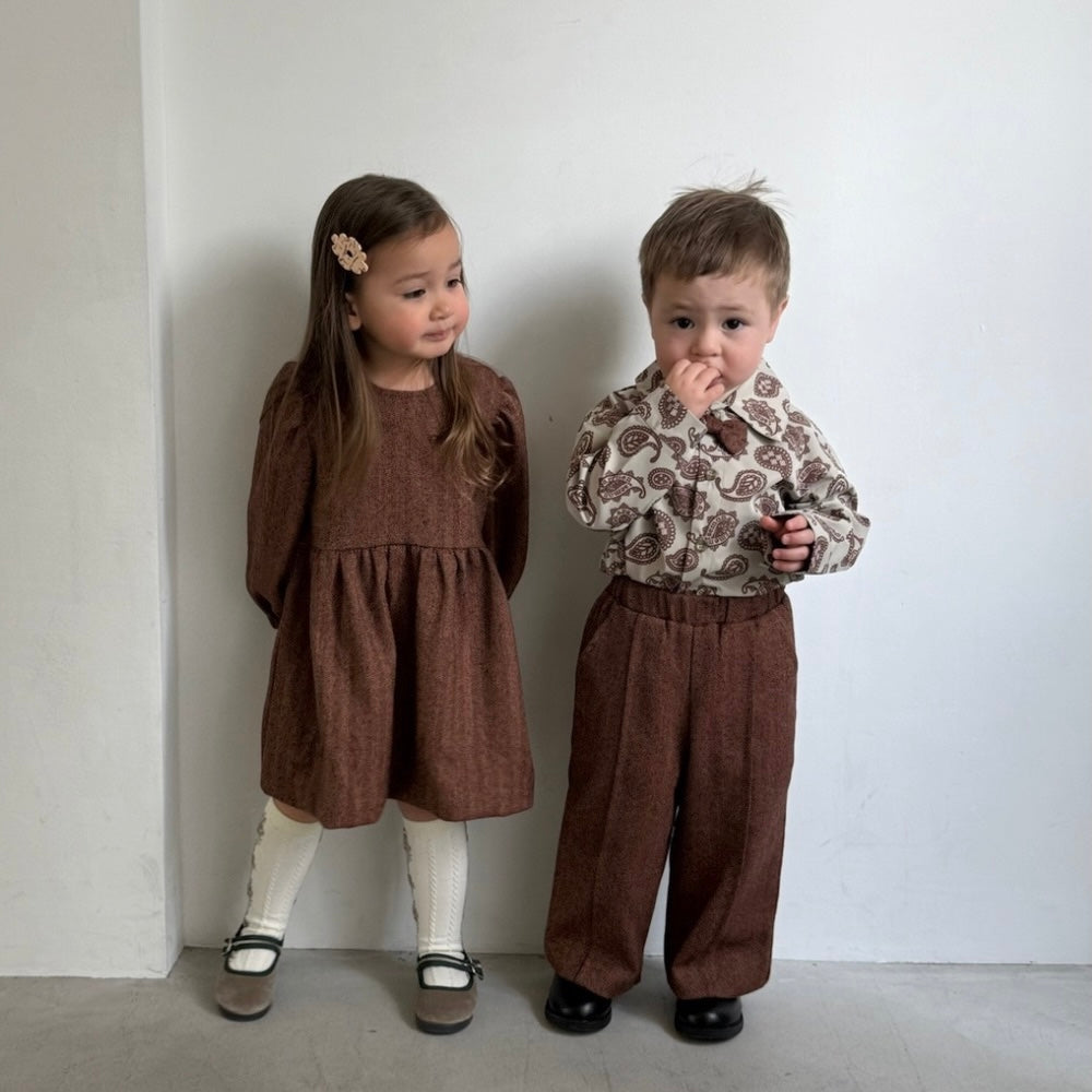 HERRINGDONE TWEED DRESS