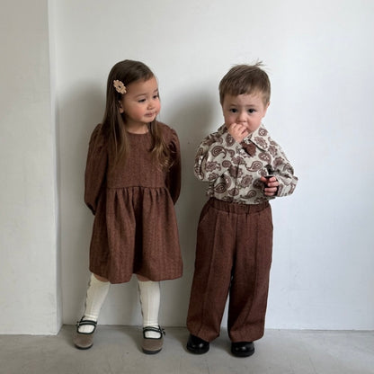 HERRINGDONE TWEED DRESS