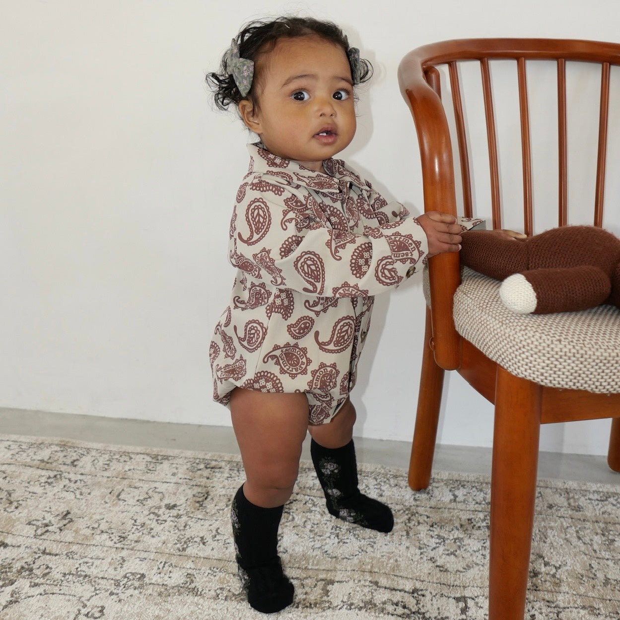 PAISLEY SHIRT ROMPERS