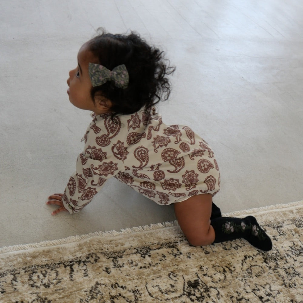 PAISLEY SHIRT ROMPERS