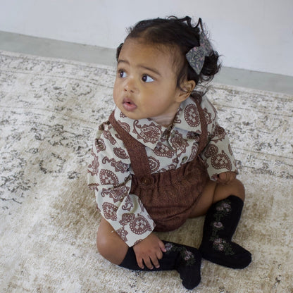 PAISLEY SHIRT ROMPERS