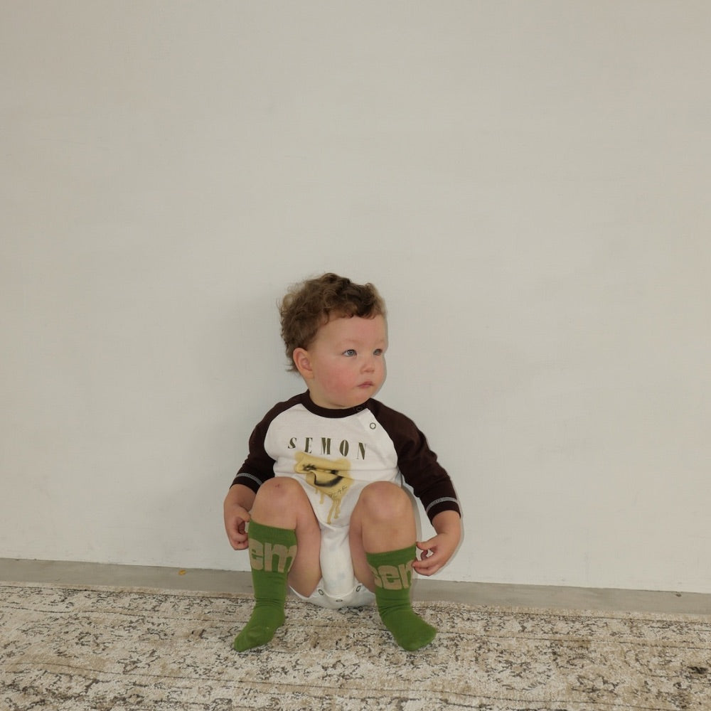 PRINTED RAGLAN ROMPERS