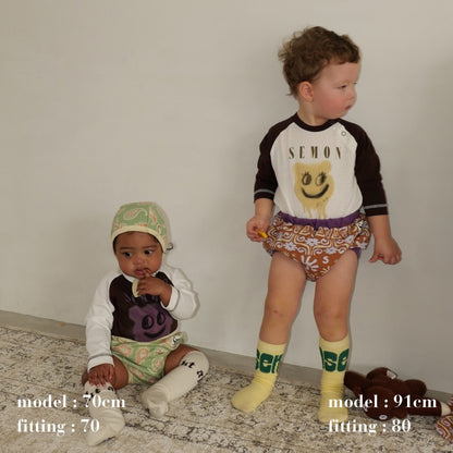 PRINTED RAGLAN ROMPERS