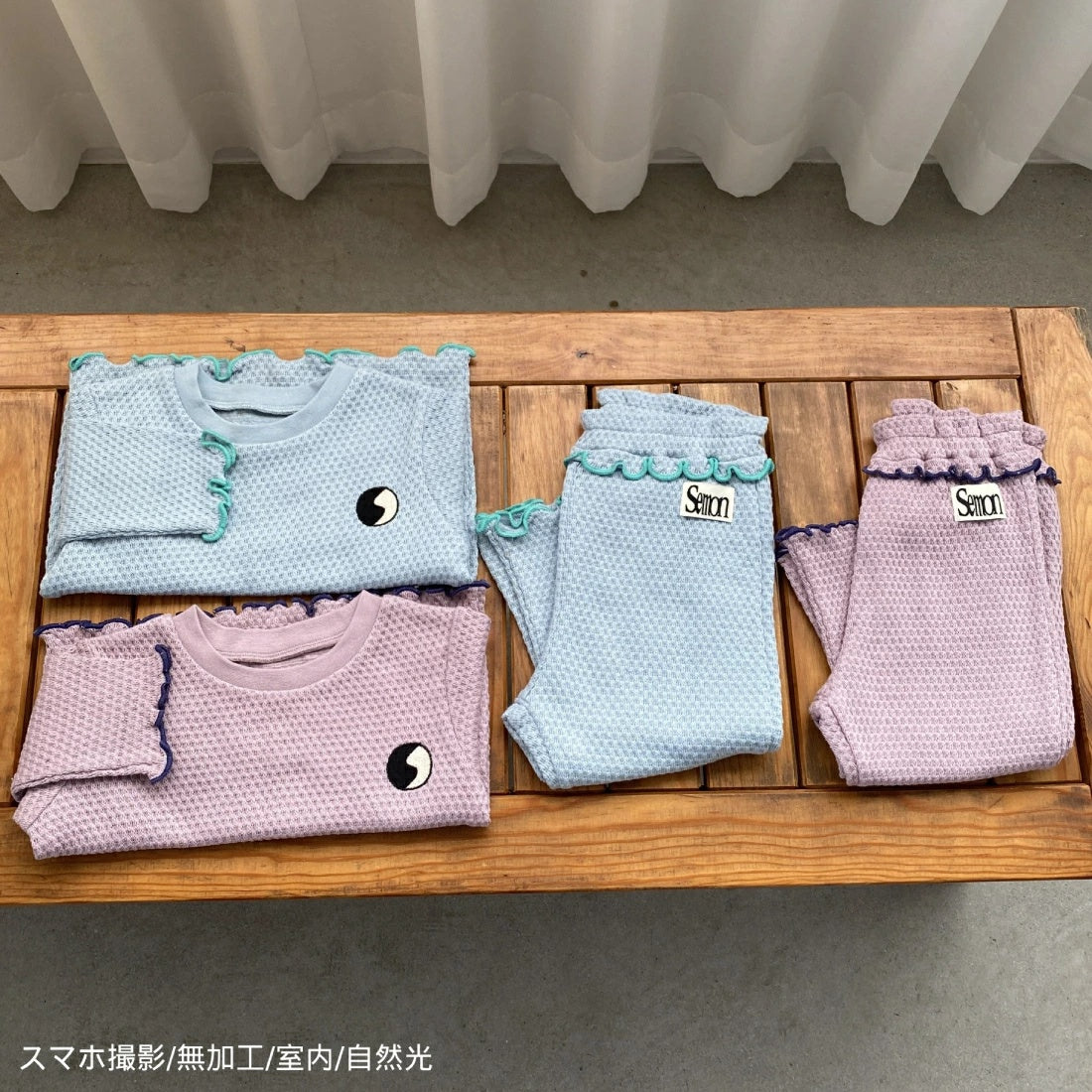 WAFFLE EMBROIDERED TOPS