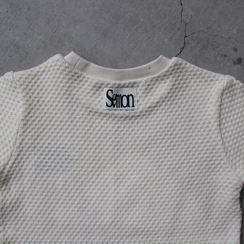 WAFFLE EMBROIDERED HALF SLEEVE TEE