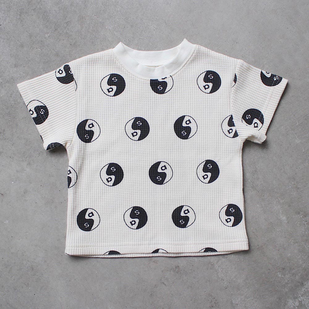 WAFFLE PRINT HALF SLEEVE TEE