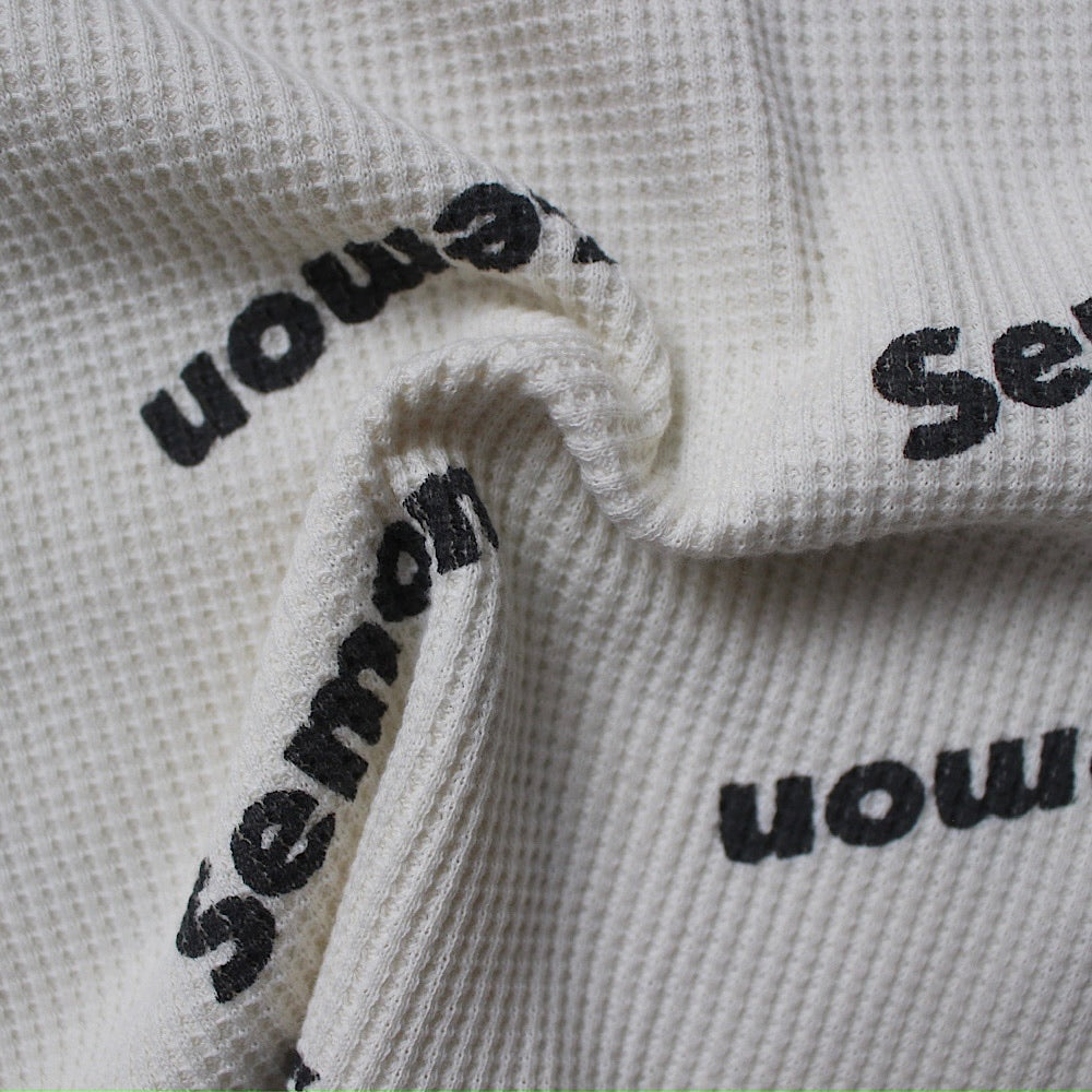 WAFFLE PRINT HALF SLEEVE TEE