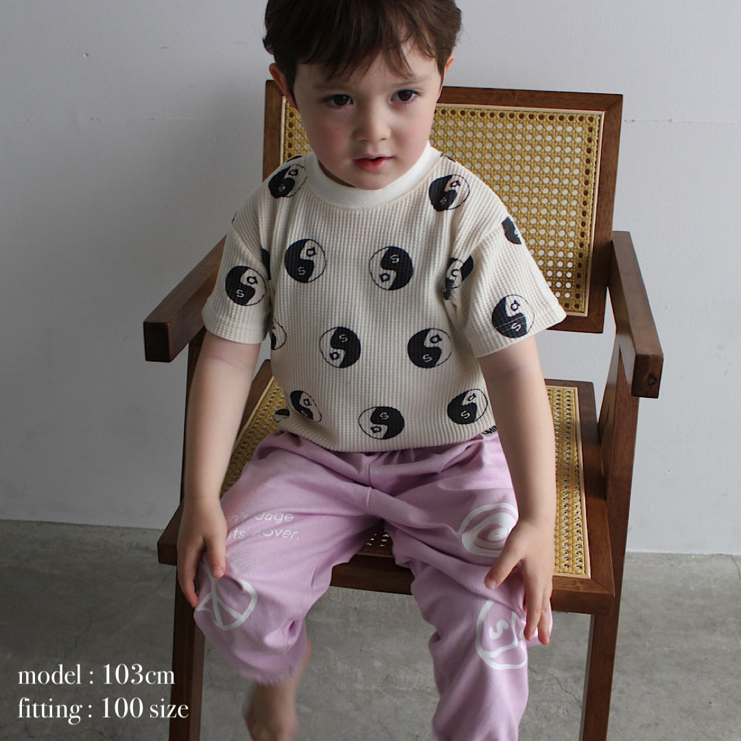 WAFFLE PRINT HALF SLEEVE TEE