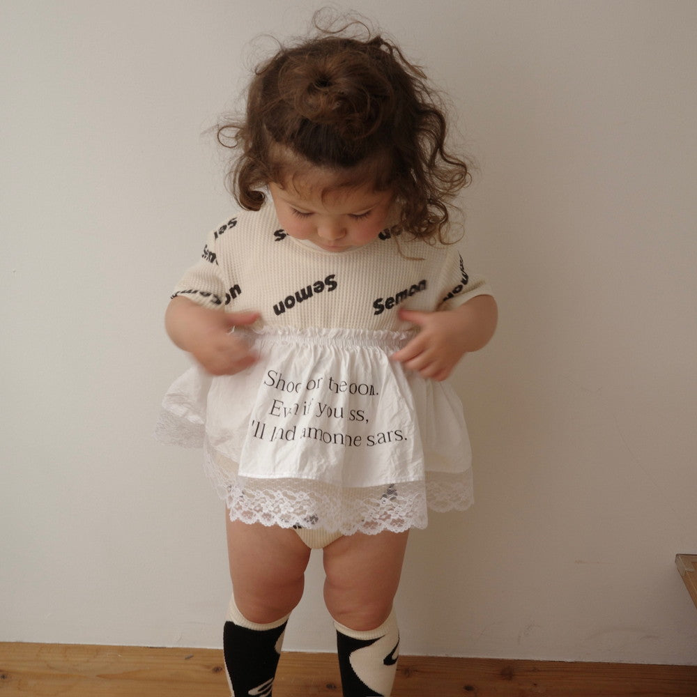 WAFFLE PRINT HALF SLEEVE ROMPERS