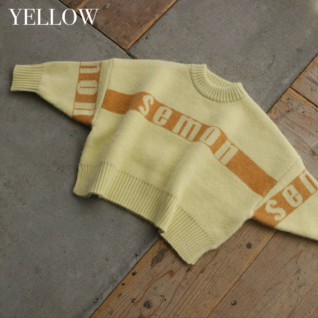 【ご注文から2週間以内でお届け】SEMON LOGO KNIT