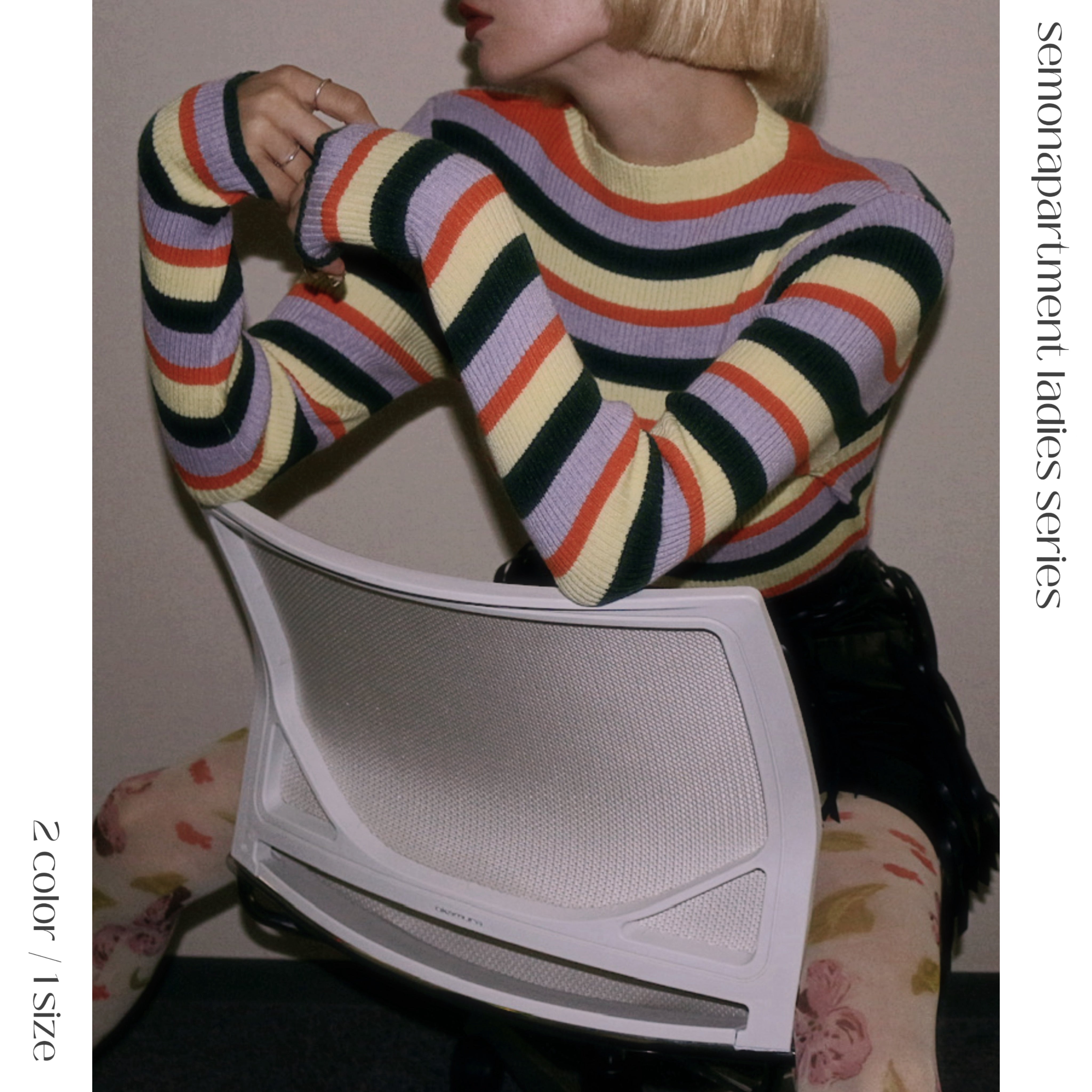 [ladies series]MULTI BORDER KNIT