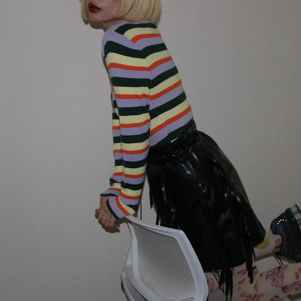 [ladies series]MULTI BORDER KNIT