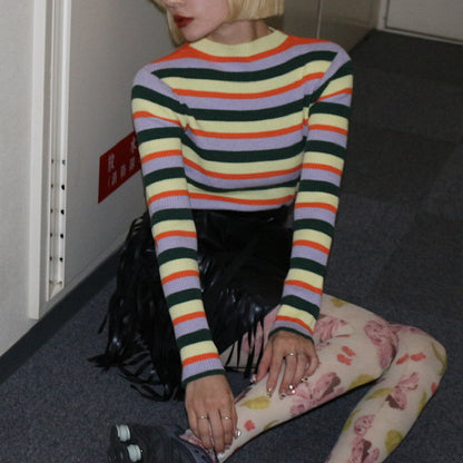 【ladies series】MULTI BORDER KNIT