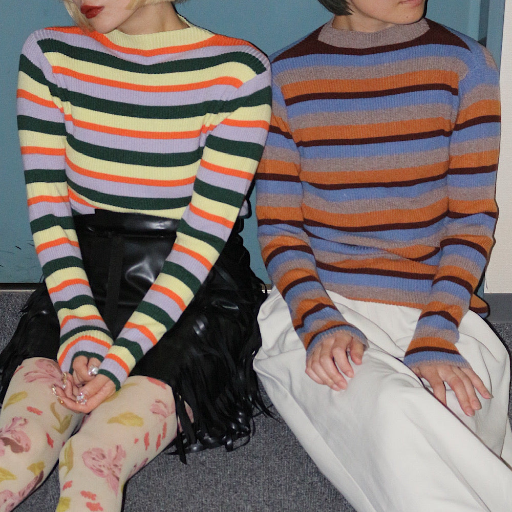 【ladies series】MULTI BORDER KNIT