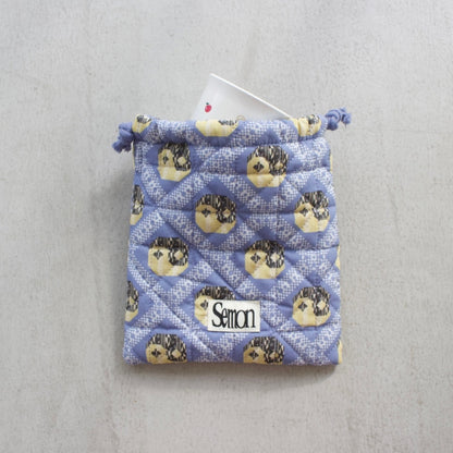 3SET QUILTED DRAWSTRING BAGS