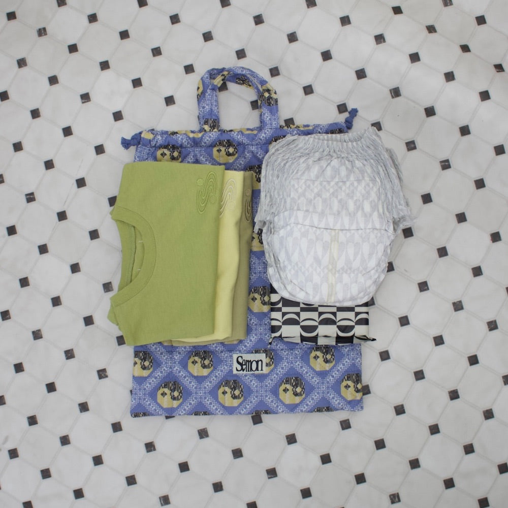 3SET QUILTED DRAWSTRING BAGS