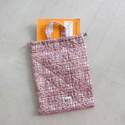 3SET QUILTED DRAWSTRING BAGS