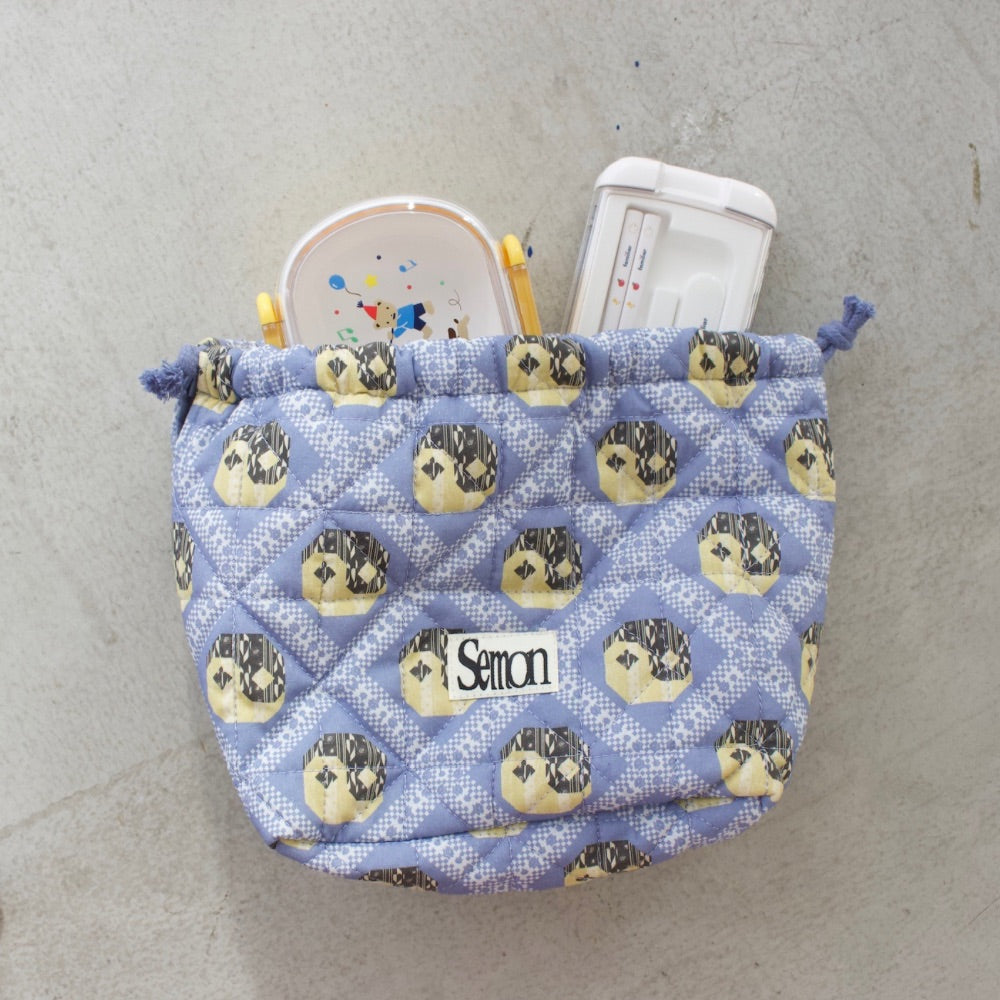 3SET QUILTED DRAWSTRING BAGS