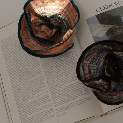 MIXED BORDER KNIT SCRUNCHIE