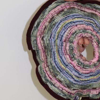 MIXED BORDER KNIT SCRUNCHIE